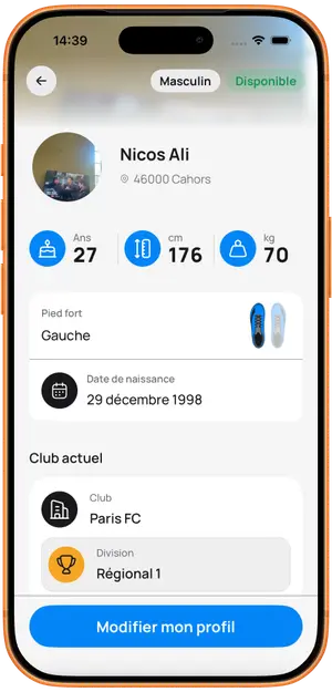 Aperçu des profils joueurs et coaches